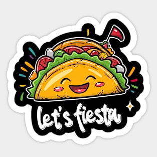 Taco cinco de mayo let's fiesta Sticker